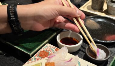 Torafugu (tiger pufferfish) sashimi in Osaka