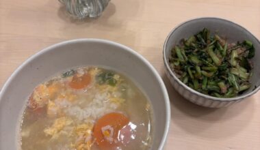 Zosui rice and kabu leaf veges