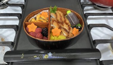 My lil chicken katsu bento for lunch tmrw at work 🥳