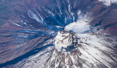 There's tons of beautiful Mt. Fuji pictures here already, so here's an interesting angle I got from the plane instead