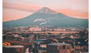 Morning sun hitting Mt. Fuji