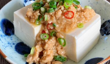 Tofu Topped With Nikumiso (Savory Meat Miso Sauce)