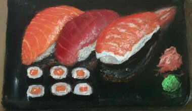 Made two sushi paintings in acrylics