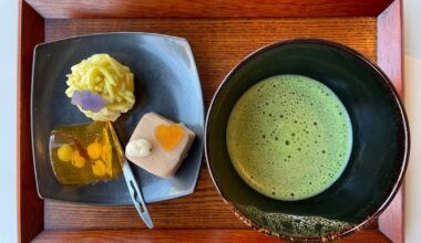 Wagashi and matcha from a museum café