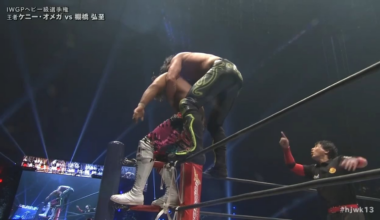 Hiroshi Tanahashi beating Kenny Omega and ending his IWGP Heavyweight title reign at WK13