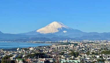 Mt Fuji on this beautiful January day as seen from the hills of Enoshima.