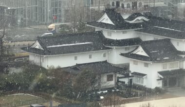 Snow at Toyama Castle