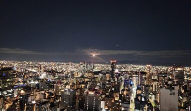Tonight's moon. Quite impressive. Obviously looking east from Kitahama.