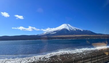 mount fuji from lake yamanaka