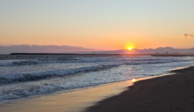 Sunset in Chigasaki beach