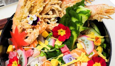 Late post, but here's a new year chirashi don I made for my staff for staff lunch. Plenty of red and yellow for good luck and wealth.
