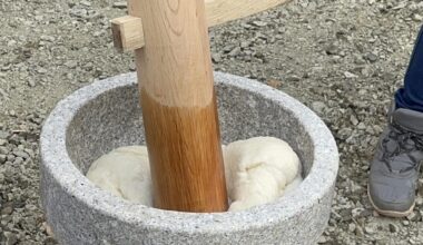 Mochi pounding – a traditional New Year event in Japan