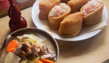 Oinari-san and buta-jiru for lunch