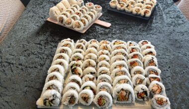 First time making sushi… be honest but be gentle 😅🍣