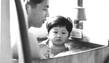 “a traditional hinoki wooden bathtub in a Showa-era public housing unit, heated by a gas-fired bath boiler”