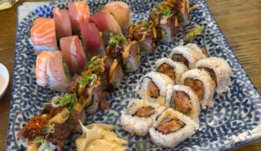 Went out for sushi. They also had cool. Posters on the wall!! Also got appetizers