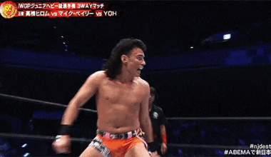 Only Hiromu would be brave/dumb enough to challenge Mike Bailey to a kicking battle.