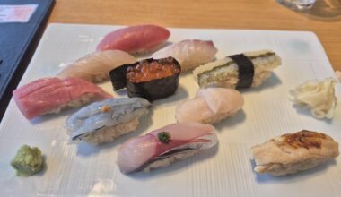 Layover sushi at Narita Airport, Tokyo, Japan.