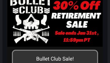 Got this Tokon Shop Global e-mail about a Bullet Club Retirement Sale for merch.  Is it really the end of Bullet Club in NJPW?
