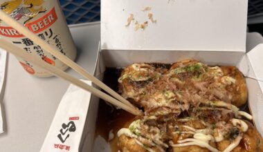 Takoyaki and Beer… Playing “Japanese Salaryman” on the Shinkansen😂