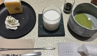 Tried a matcha-making experience at a cafe — whisked it myself!