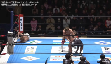 Ishii tries to fight back, but gets turned inside out by a Lariat/Dragon Suplex combo!