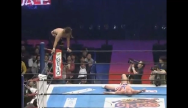 Hiroshi Tanahashi beating Kurt Angle for the IWGP Title at NJPW Resolution 2009