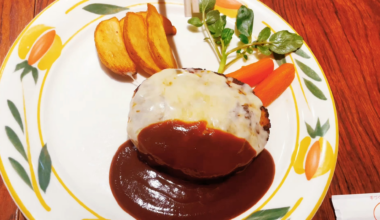 Juicy Japanese hamburger steak – look at the juices 😋