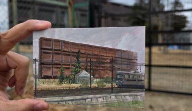 Painted the giant Meiji Chocolate bar earlier today with our Paint Club.