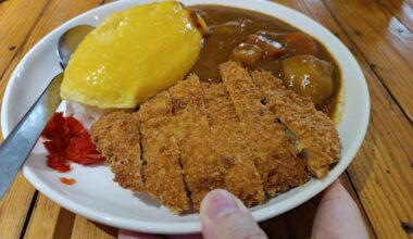 Pork cutlet curry rice with Japanese-style