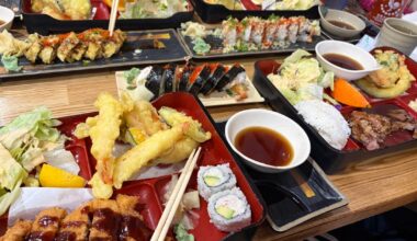 Bento box and rolls for lunch