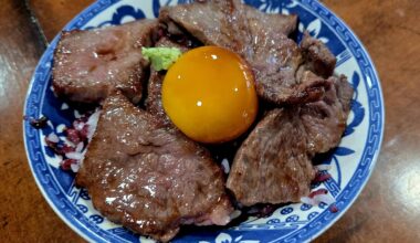 wagyu don w/ soy sauce egg yolk