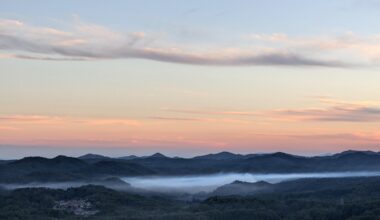 Jinseki, Hiroshima. A beautiful sunset in the mountains.