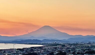 Mt Fuji and a beautiful sunset over The Shonan Coast.