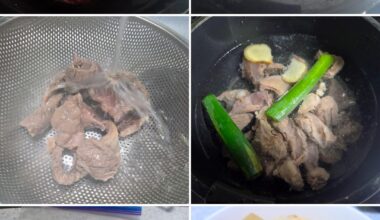 Homemade beef tendon stew.