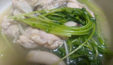 Mizuna Japanese-Style Samgyetang Hot Pot! /水菜の和風参鶏湯鍋！