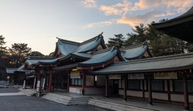 Shrine in Fukuyama City at Dusk