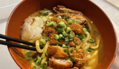 Second attempt chicken katsu udon curry