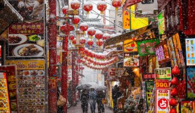 Snow day in Chinatown, Yokohama