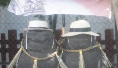 "Couple Koma Dogs" at Asakusa Shrine