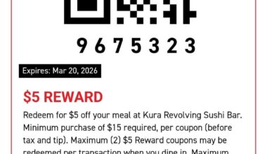 $5 reward for Kura Sushi - expires on Friday, 3/20/26