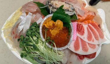 Korean style sashimi and seafood