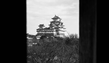 Himeji castle’s main keep as seen from the west bailey