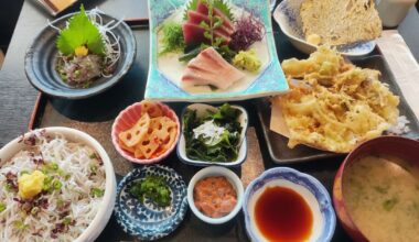 Shirasu set at Enoshima-tei, Enoshima