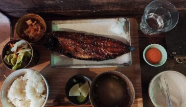 Grilled mackerel set in Yoridokoro, Kamakura, Kanagawa