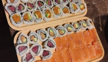 Homemade sushi dinner