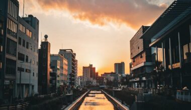 Oshinari Bridge to the left of the Tokyo Skytree at sunset 🇯🇵🇯🇵