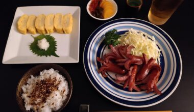 Octopus wieners and atsuyaki tamago (Midnight Diner)