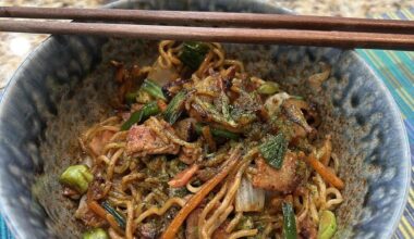 Made some yakisoba for the family [I swear it's a Japanese dish!]