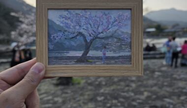 Quick painting Arashiyama today during sunset.